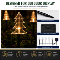 Lampes solaires de Noël pour jardin, ensemble de 5 pièces connectées pour la décoration extérieure des pelouses et des allées