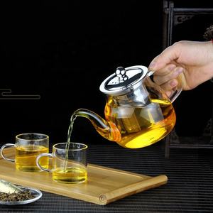 <span class=keywords><strong>Teiera</strong></span> di vetro resistente al calore su misura con infusore in acciaio inossidabile bollitore di vetro sicuro - Product Image 3