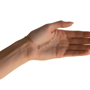 Bán buôn tùy chỉnh 18K mạ vàng thép không gỉ Bảng chữ cái tên tấm Vòng cổ thời trang xỉn màu miễn phí đồ trang sức đám cưới engagements - Product Image 5