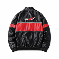 Blouson Bomber Long et Fin pour Homme, Style Vintage Moto, en Nylon Ripstop, Décontracté Hiver, Rétro Color Block, avec Patchs Motocyclistes