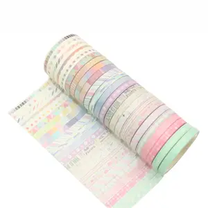 Custom Print Basic Design Decoration Zelfklevend Papier Maskering Washi Tapes