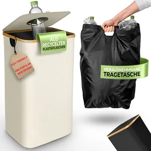 Poubelle de cuisine pliable poubelle retournable pour collecter les vides et les bouteilles de stockage des déchets en verre sac Beige noir