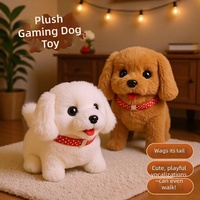 Chien électronique en peluche haut de gamme, ultra-réaliste, en coton PP doux, avec fonctions de marche et d'aboiement, idéal pour les enfants, les fêtes et les jeux.