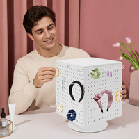 Présentoir rotatif de comptoir en métal personnalisable Mingtang avec crochets pour magasin