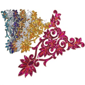 Bricolage Sequin Broderie Décolleté Tissu Applique Performance Vêtements Accessoires Danse <span class=keywords><strong>Costume</strong></span> Ethnique Repassage Hotfix Sticker Patch - Product Image 1
