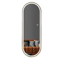 Grand miroir d'habillage moderne arqué à cadre métallique complet Vente à chaud de meubles de ménage debout au sol pour la vie décorative