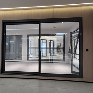 Portes <span class=keywords><strong>coulissantes</strong></span> en alliage d'aluminium sur mesure avec rupture de pont thermique, portes en verre <span class=keywords><strong>suspendues</strong></span> robustes pour balcon et cuisine - Product Image 2