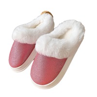 Nouvelles paillettes givrées pour femmes pour pantoufles hiver et été chaleur en peluche pour pantoufles avec amorti confortable bout fermé