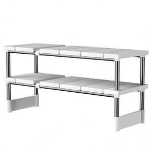 <b>Kitchen</b> Retractable Drain Trough Storage <b>Rack</b>, Cabinet with Layered Shelves, Multifunctional <b>Kitchen</b> Cabinet Storage - Product Image 5