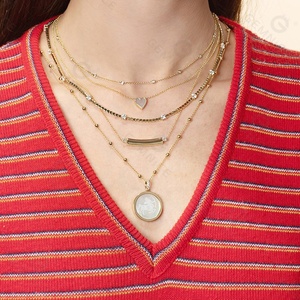 Collar de Latón con Baño de <span class=keywords><strong>Oro</strong></span> de 18k y Madreperla en Forma de Corazón <span class=keywords><strong>para</strong></span> Mujer, Éxito de Ventas de Gemnel Party - Product Image 4