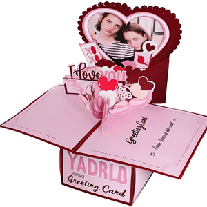 Tarjeta de Felicitación 3D Pop Up Cuadrada Creativa para Parejas, Tarjeta de Aniversario de Amor - Product Image 2