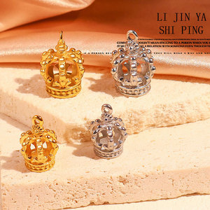 จี้และสร้อยข้อมือแฟชั่นสแตนเลสสตีล 316L ชุบทอง PVD 14K 18K แบบกำหนดเอง พร้อมจี้รูปมงกุฎสำหรับทำเครื่องประดับ - Product Image 2