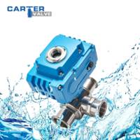 Vanne à boisseau sphérique sanitaire à commande électrique 3 voies, à fixation par collier, en acier inoxydable SS304 316L CF8, avec interrupteur de débit automatique à distance, vanne de dérivation et de convergence, OEM