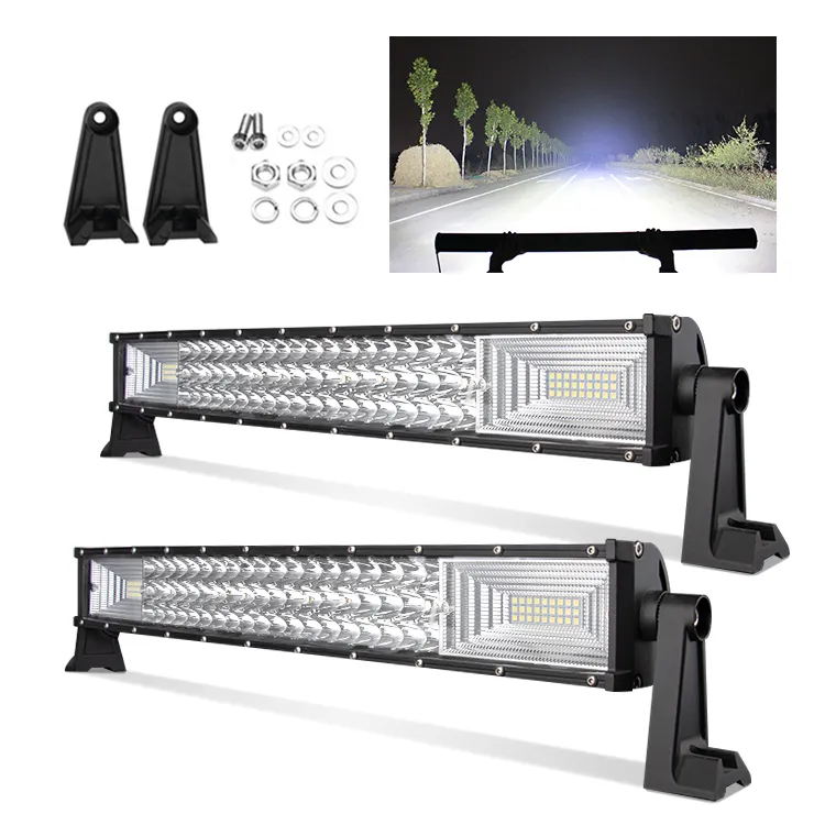 Светодиодные световые бары OEM Offroad высокой мощности ATV UTV LED бар для грузовиков Barras LED 6D однорядные Автомобильные светодиодные световые бары