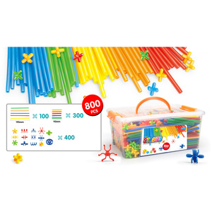 Bộ Khối Xây Dựng Rơm 800 Mảnh Đầy Màu Sắc Diy Giáo Dục <span class=keywords><strong>L</strong></span>ắp Ráp Khối Xây Dựng Đồ Chơi Cho Trẻ Em - Product Image 3
