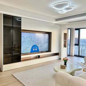 Kayu Solid Modern <b>TV</b> <b>Cabinet</b> Wall Mount Design in Particle Board <b>Wood</b> Style - Product Image 1