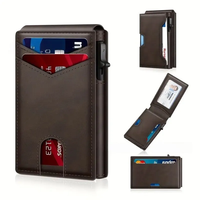 Portefeuille magnétique fin et élégant pour homme, blocage RFID pour porte-cartes de crédit, poche avant, cadeau d'affaires, texture en fibre de carbone