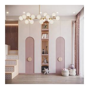 Garde-robe rose <span class=keywords><strong>en</strong></span> <span class=keywords><strong>bois</strong></span> pour chambre d'angle à prix abordable garde-robe <span class=keywords><strong>en</strong></span> <span class=keywords><strong>bois</strong></span> petite porte simple avec serrure pour bébé fille - Product Image 2