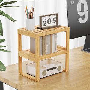 Nuovo Espositore da Banco in Bambù per Ingrosso, Organizzatore Impilabile per Spezie e Oggetti Vari, <span class=keywords><strong>Scaffali</strong></span> per <span class=keywords><strong>Cucina</strong></span>, Bagno, Sala da Pranzo - Product Image 6