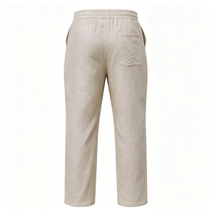 <span class=keywords><strong>Pantaloni</strong></span> Casual da <span class=keywords><strong>Uomo</strong></span> Kaki con Coulisse Vestibilità Ampia Effetto <span class=keywords><strong>Lino</strong></span>, <span class=keywords><strong>Pantaloni</strong></span> Chino di Alta Qualità Vestibilità Rilassata per Uso Quotidiano Estivo - Product Image 2