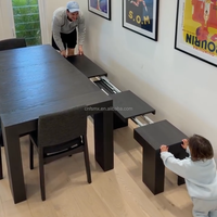 Table à manger extensible rectangulaire élégante en bois massif pour la maison et l'hôtel – Prix de gros usine