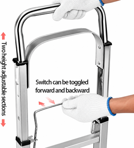 Chariot à main pliable en aluminium, capacité de charge de 80 kg, chariot portable à un seul niveau, roues solides de 6 pouces pour <span class=keywords><strong>garage</strong></span>, entrepôt, déménagement à domicile - Product Image 4