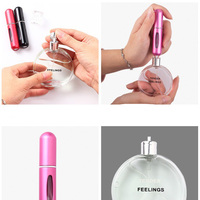 Vente en gros de vaporisateurs de parfum portables miniatures en aluminium de 5 ml, rechargeables, à pompe, flacon de parfum unique
