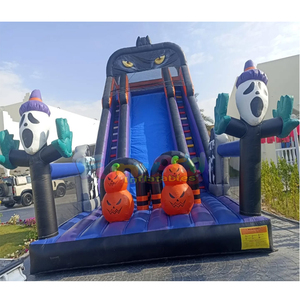 Dual lane <b>large</b> outdoor <b>inflatable</b> amusement park halloween theme huanted house slide for party - Product Image 5