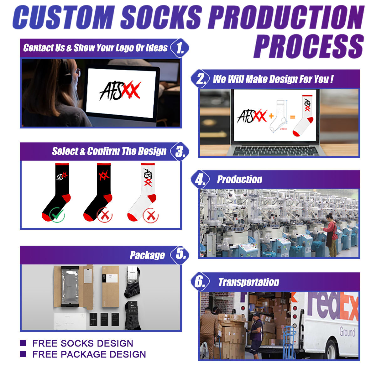 FREE DESIGN & MOCK-UP Design Your Own Logo Cotton Crew Sport Sock Breathable Custom Logo Cotton Sports Sock