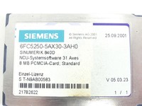 6FC5250-5AX30-3AH0 6FC52505AX303AH0 Software del Sistema NCU de 31 Ejes para PLC