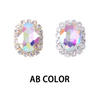 Strass à coudre OEM en forme de diamant, accessoires de vêtements pour robe de mariée, boucle ovale en cristal, strass à griffes à dos plat avec chaîne