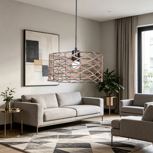 Hemp <b>Rope</b> Lampshade Round E27 LED Pendant <b>Light</b> For Industrial Japanese Style Spaces - Product Image 2