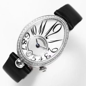 Montre automatique mécanique de luxe en édition limitée, boîtier ovale en acier argenté, cadran blanc, lunette sertie de diamants, montre de précision pour femmes Elite - Product Image 1