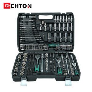 ชุดประแจบล็อกพร้อมด้ามขันแบบมีเฟือง 216 ชิ้น ขนาดเมตริก เกรดอุตสาหกรรม ผลิตจากเหล็กโครเมียมวาเนเดียม สำหรับช่างซ่อมรถยนต์ - Product Image 1