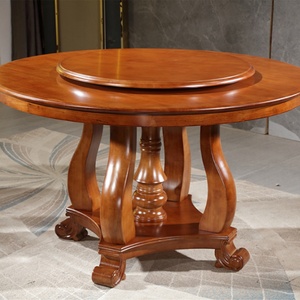 Mesa de Comedor Redonda de Madera Maciza con Combinación de Sillas - Product Image 4