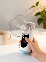 Nebulizador de Mano Recargable de Malla para Animales (Gatos y Perros) Ultra Silencioso, Alivio Rápido, Capacidad de 10ml, Pantalla Clara, Automático, Uso Médico