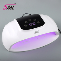 Lampe à ongles UV LED SML à commande tactile, affichage numérique, quatre minuteurs, mode indolore, séchage rapide du gel pour salon de manucure et manucure à domicile