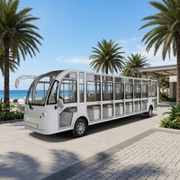 Bus électrique de tourisme RENQI 23 places 72V 200AH 11KW Autonomie 100km pour sites panoramiques, stations balnéaires et parcs d'attractions 28km/h