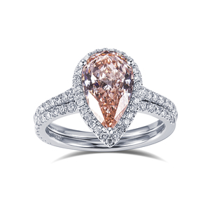 MSR-1594 oro 18K personalizzato rosa ovale diamante 1.83ct VS1 Lab anello di <span class=keywords><strong>diamanti</strong></span> - Product Image 1