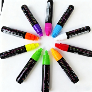 Các New 10Mm Khô Ướt Xóa Neon Nghệ Thuật Sơn Bút Màu Sắc Tươi Sáng Không Độc Hại Chất Lỏng Phấn Đánh Dấu Cho Tự Làm Bảng Đen - Product Image 3