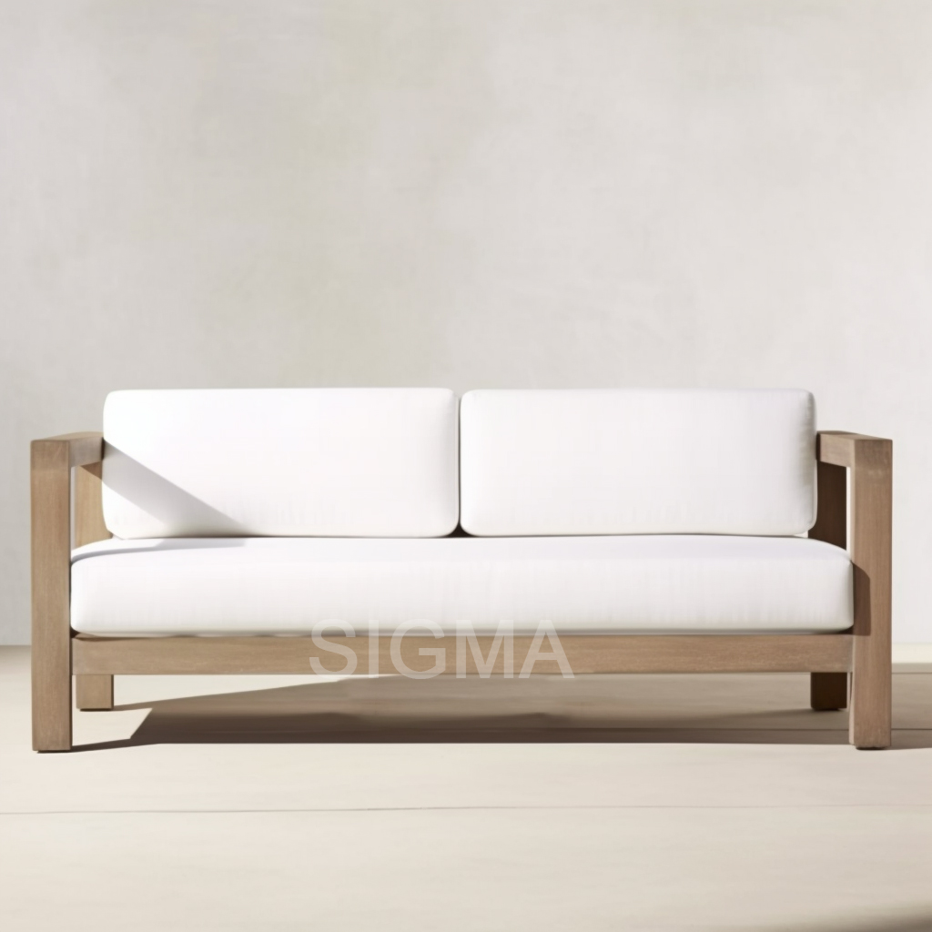 Factory High end luxury villa Myanmar solid teak wood patio outdoor furniture unique design teak sofa