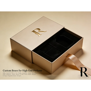Boîtes personnalisées pour l'emballage, boîte à parfum de luxe en or avec logo en feuille d'or, emballage cadeau pour les cosmétiques parfumés - Product Image 2