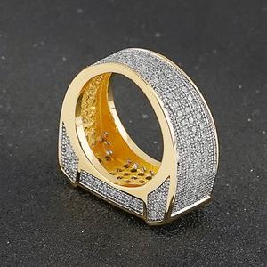 Anillo de Latón con Incrustaciones de Estrellas, Estilo Moderno, para Hombre y Mujer, Unisex, Joyería Punk, Chapado en Oro, Estilo Hip Hop - Product Image 3