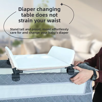 Lit bébé pliable portable, berceau cododo réglable en hauteur avec moustiquaire complète pour nouveau-nés et panier de rangement