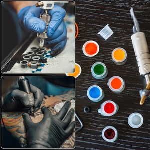 100pcs S M L Disposable Tattoo Ink Cups Clear Plastic Pigment <b>Holder</b> Container Caps for PMU <b>Makeup</b> - Product Image 6