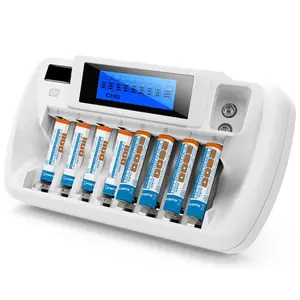 Chargeur de batterie NIMH 8 slots aa aaa Batteries rechargeables Li-ion NICD 9V