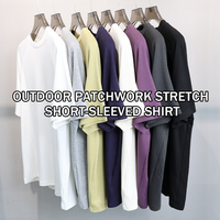 T-shirt Homme Athleisure Extérieur Éco-Minimaliste 220g en Fibre Recyclée Manches Courtes Coupe Classique Uni Anti-Plis Respirant