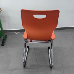 Office Plastic Chair Orange Polypropylene Steel Legs Stackable Minimalist Design <b>Large</b> Size Student <b>Desk</b> Chair - Product Image 4