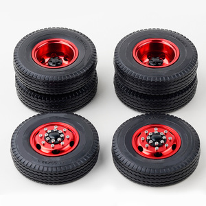 Venta al por Mayor de Llantas Delanteras de Aluminio y Goma y Cubo Trasero con Neumático para <span class=keywords><strong>Camiones</strong></span> <span class=keywords><strong>RC</strong></span> <span class=keywords><strong>Tamiya</strong></span> 1/14, Piezas de Remolque - Product Image 2