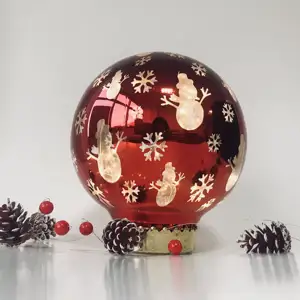 Christmas Ornament Ball With Micro Dot Lights Snowman Globe Table Lights Xmas LED Copper Wire Light For Home Bedroom Decoration